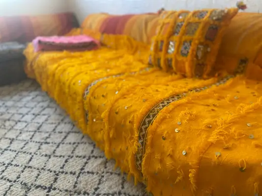 Yellow Bizara Berber wedding blanket