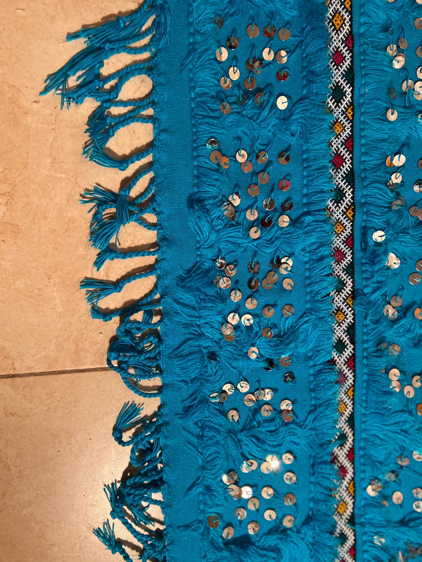 Blue Bizara Berber wedding blanket