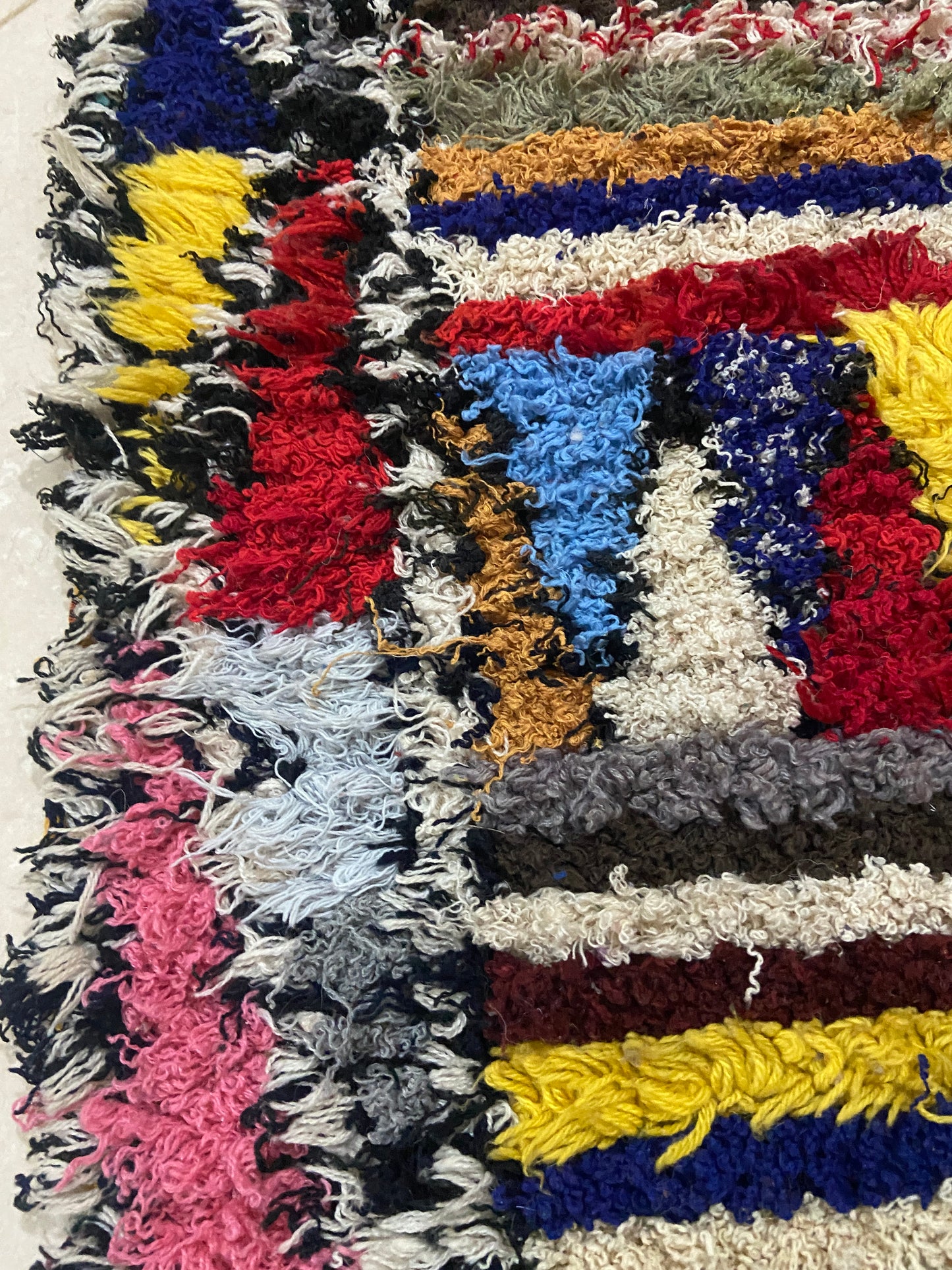 One of a kind Colourful Berber Boucherouite rug