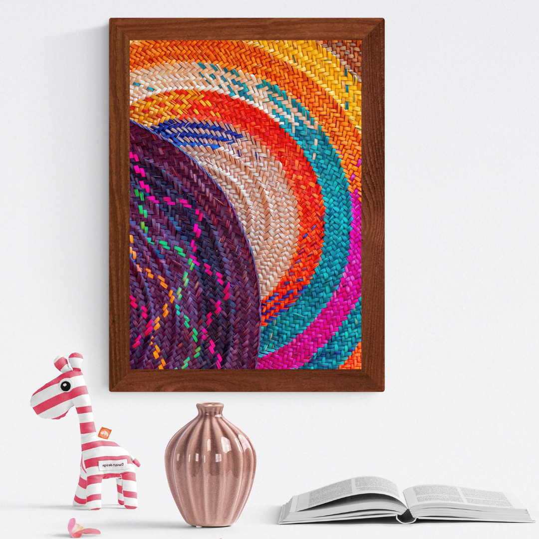 Abstract Colourful Straw Fall Wall Art