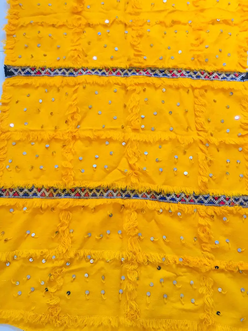 Yellow Bizara Berber wedding rug