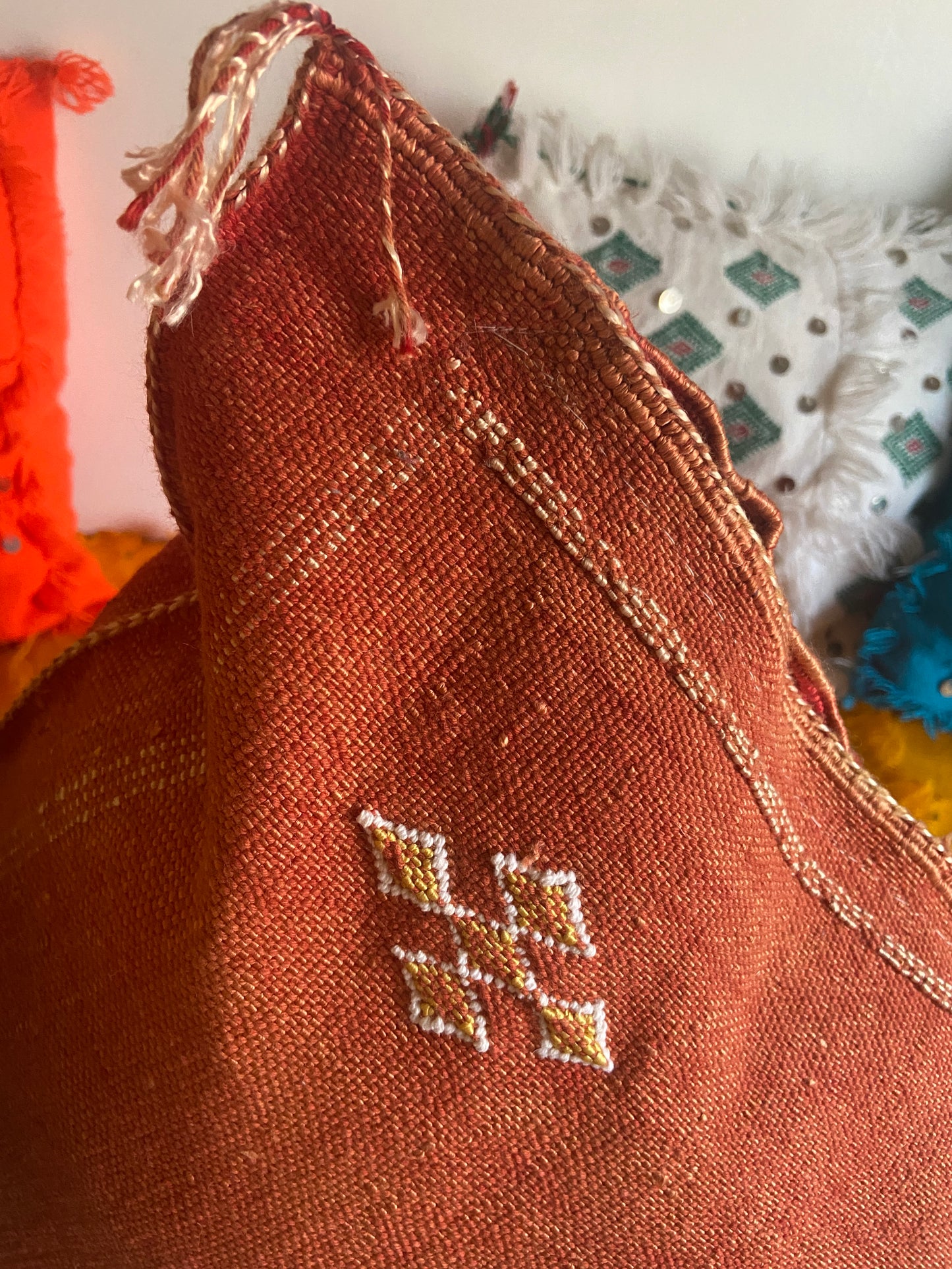 Moroccan Brown Cactus Silk Pillow cover -Autumn Vibes