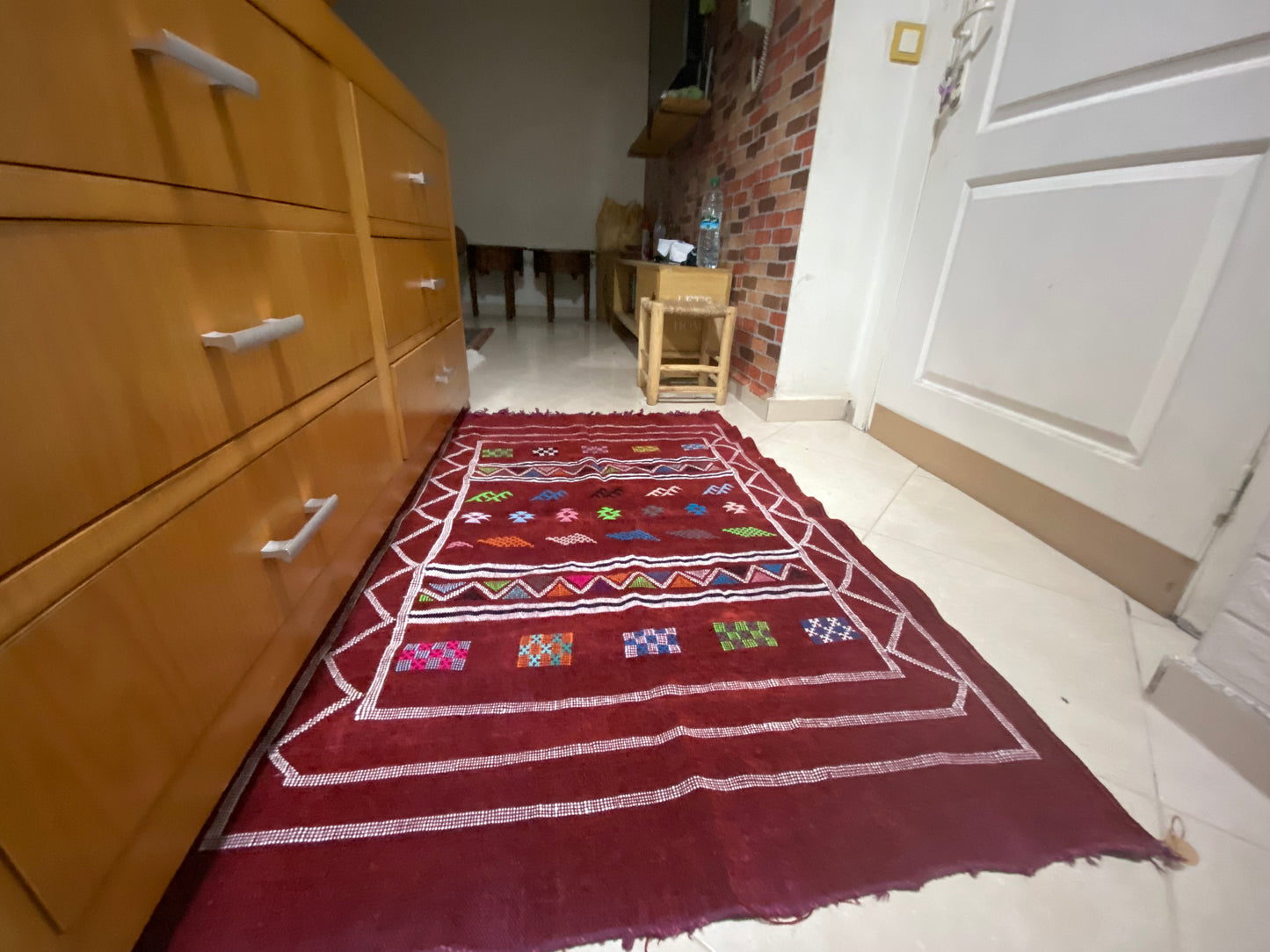 Red Soft Cactus silk Berber rug