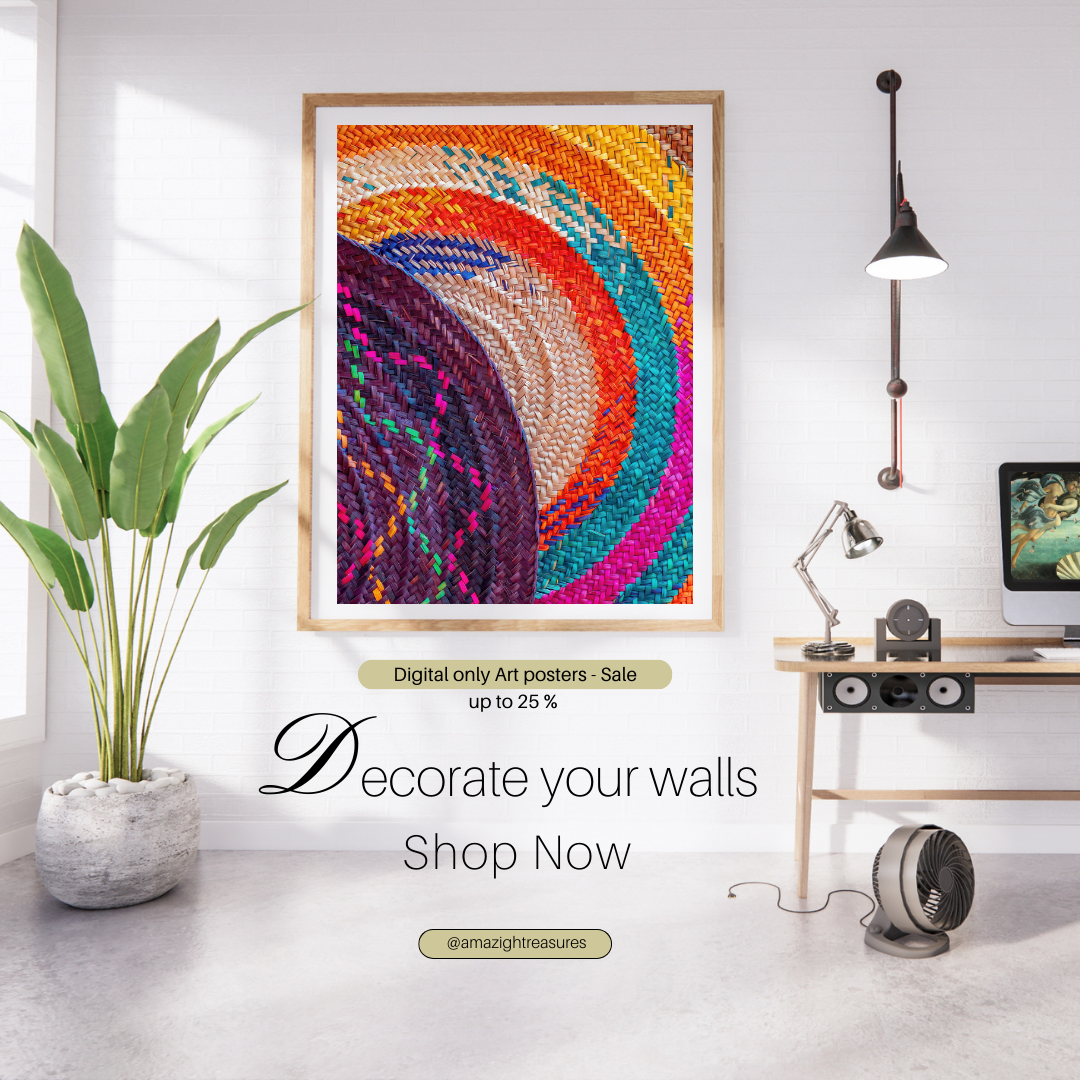 Abstract Colourful Straw Fall Wall Art