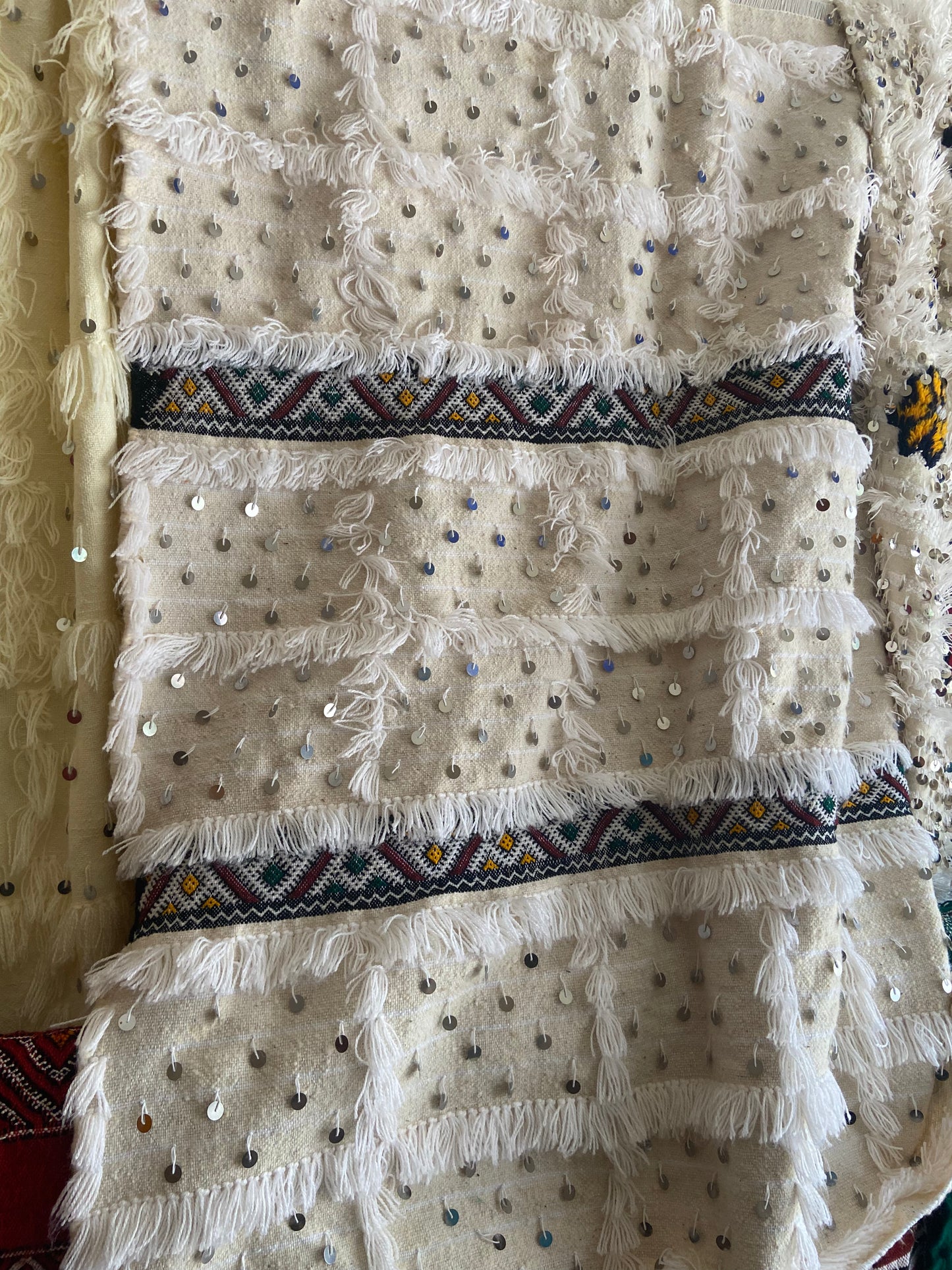 White mizara Berber wedding blanket