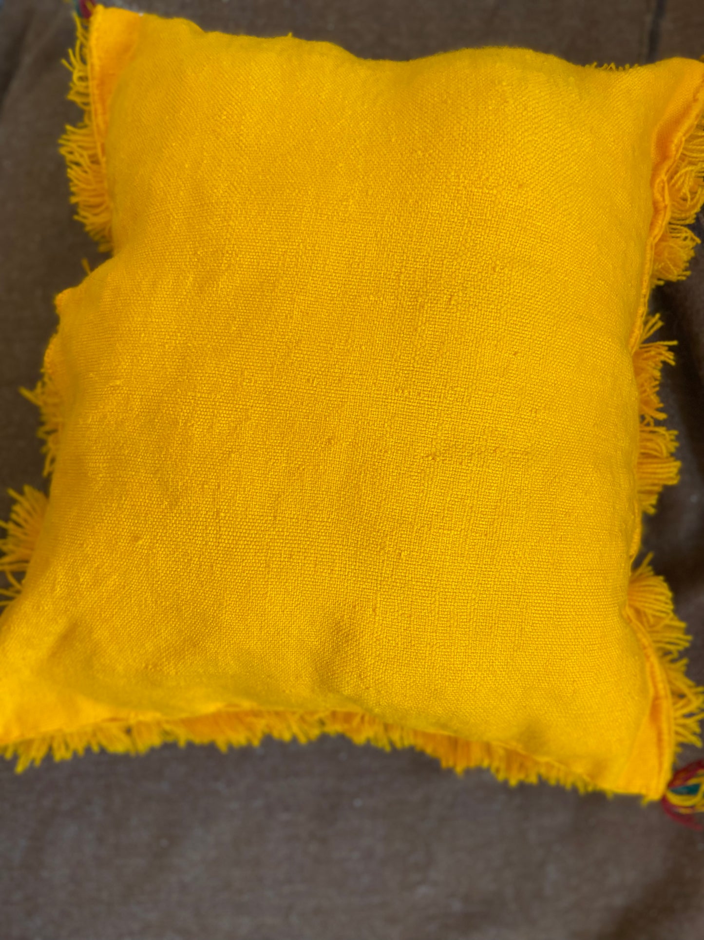 Moroccan Yellow Handira Mozoon Pillow