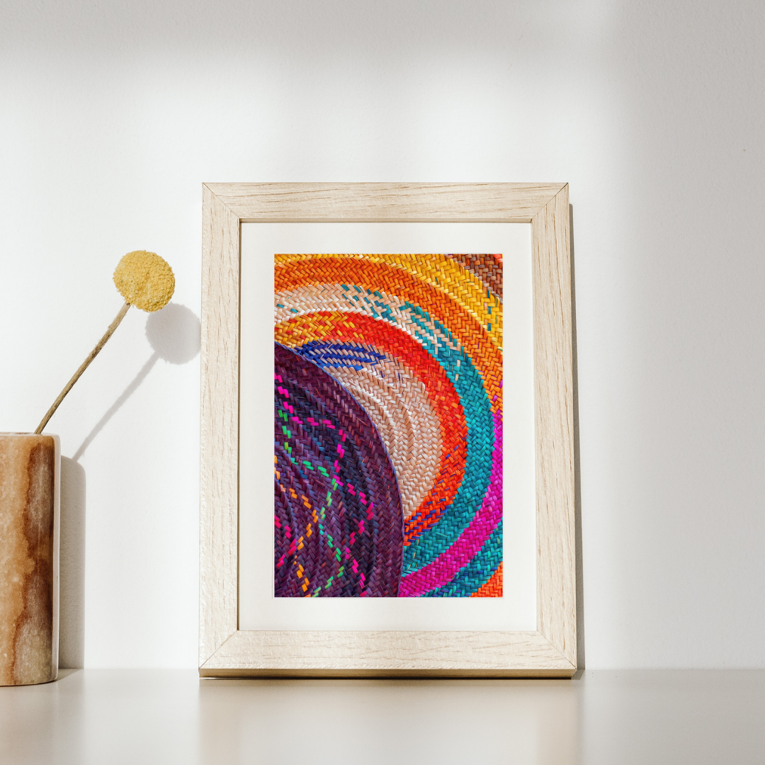 Abstract Colourful Straw Fall Wall Art