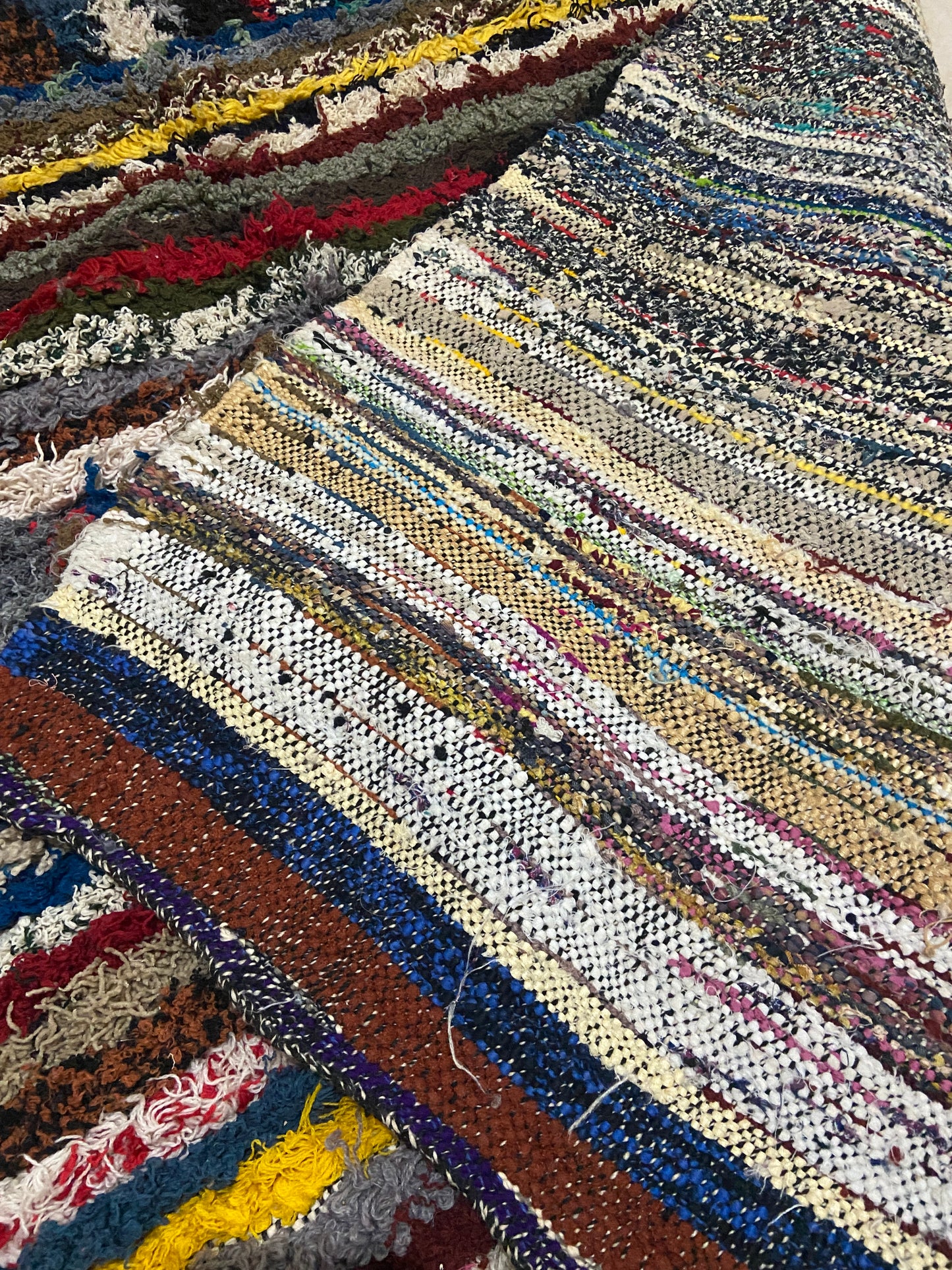 One of a kind Colourful Berber Boucherouite rug