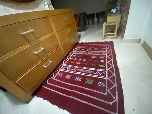 Red Soft Cactus silk Berber rug