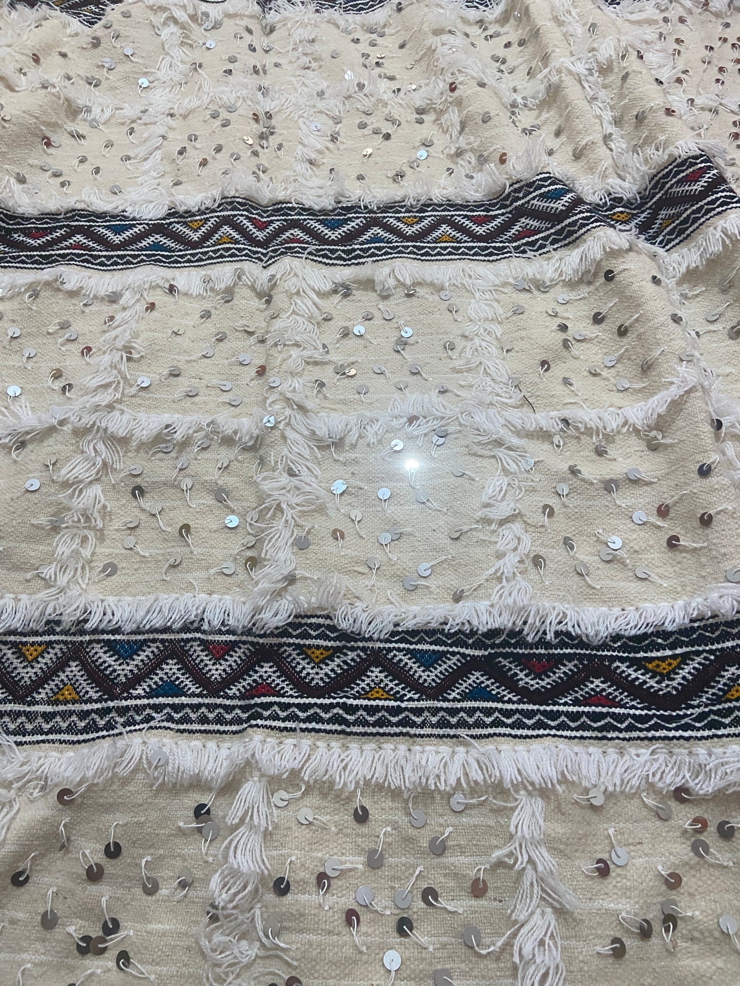 Moroccan Berber Wedding Blanket with Sequins