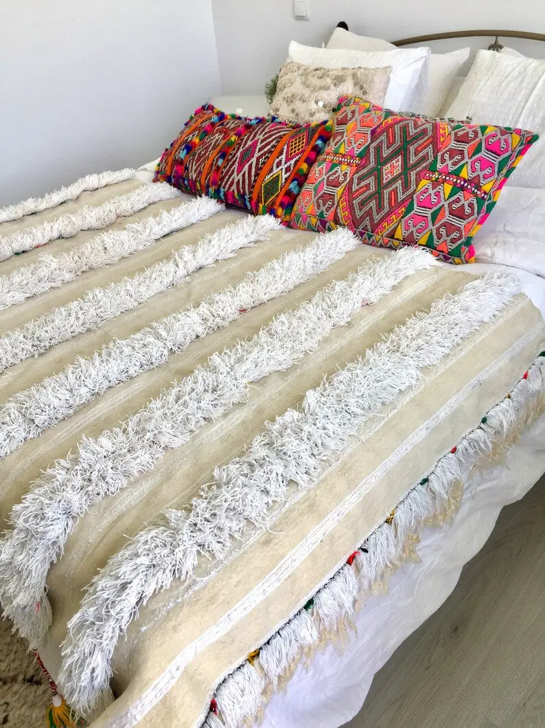 Vintage Cream  Handira Blanket