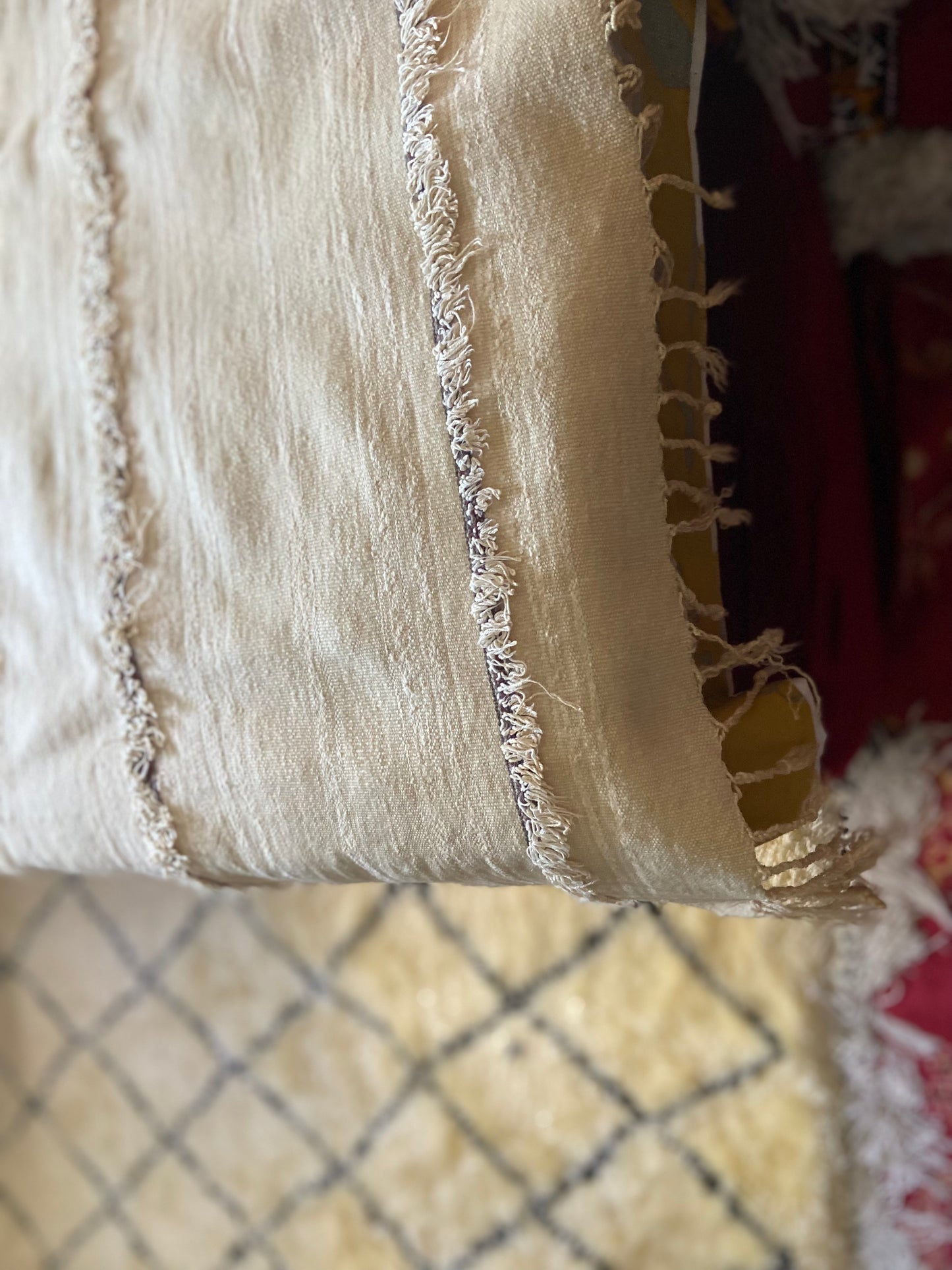 Vintage Antique Cream  Handira Blanket