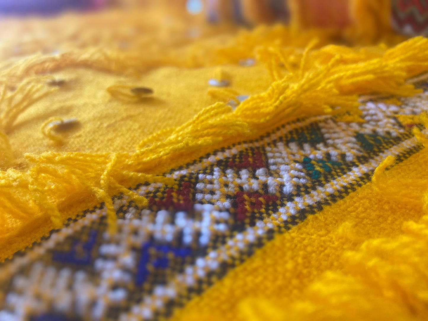 Yellow Bizara Berber wedding blanket