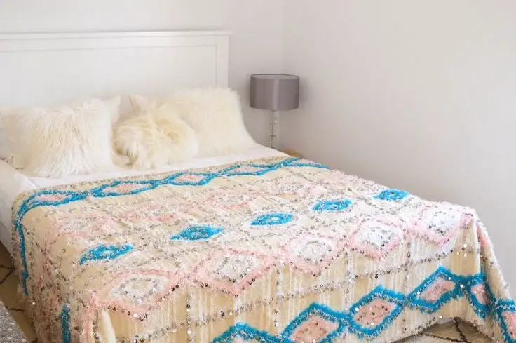 Moroccan Vintage Berber wedding Blanket