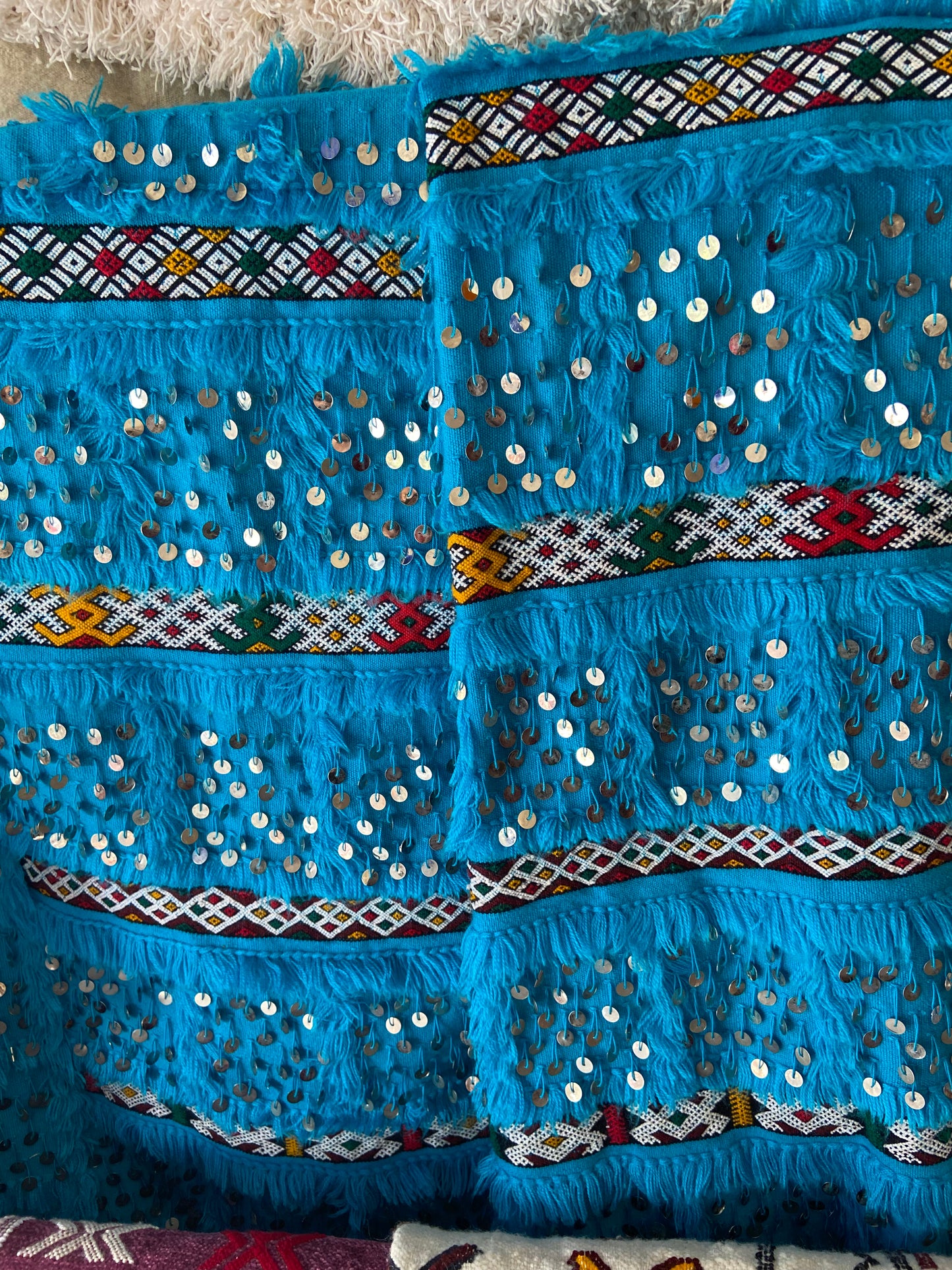 Blue Bizara Berber wedding blanket