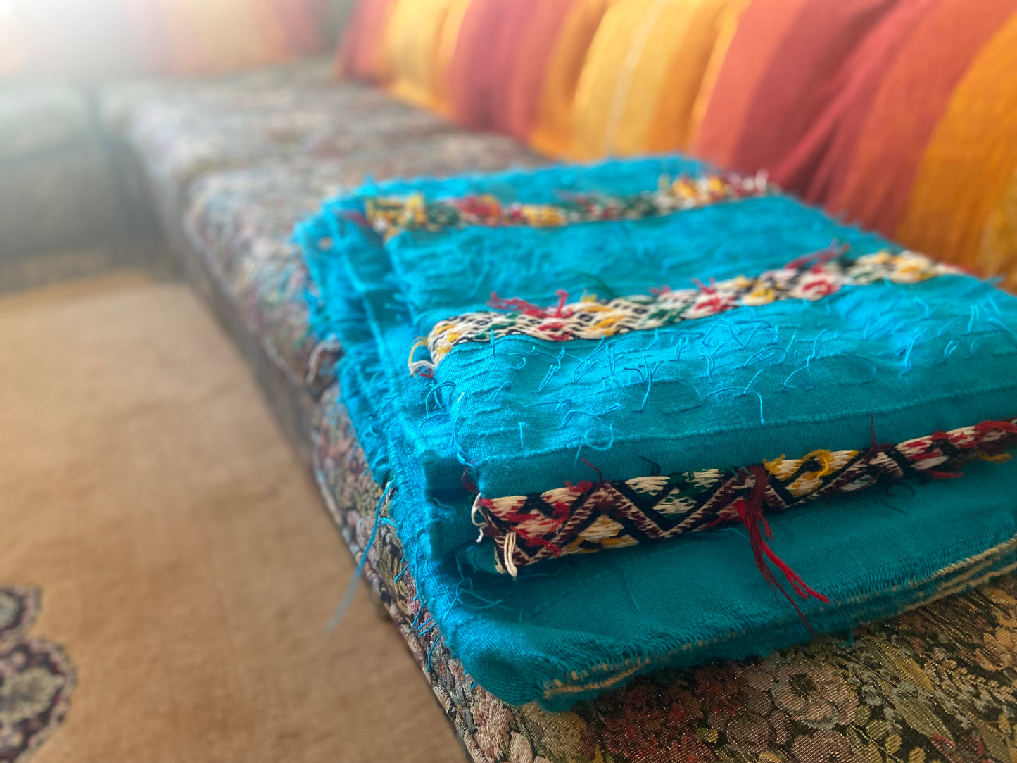 Blue Bizara Berber wedding blanket