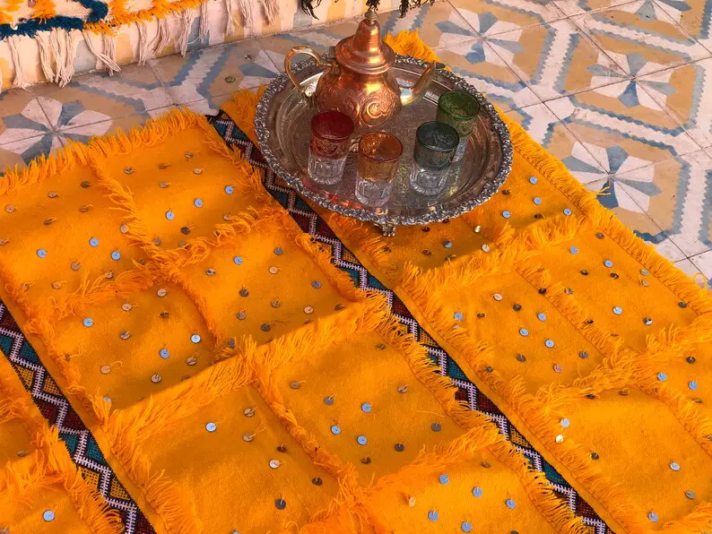 Tapis de mariage berbère Bizara jaune