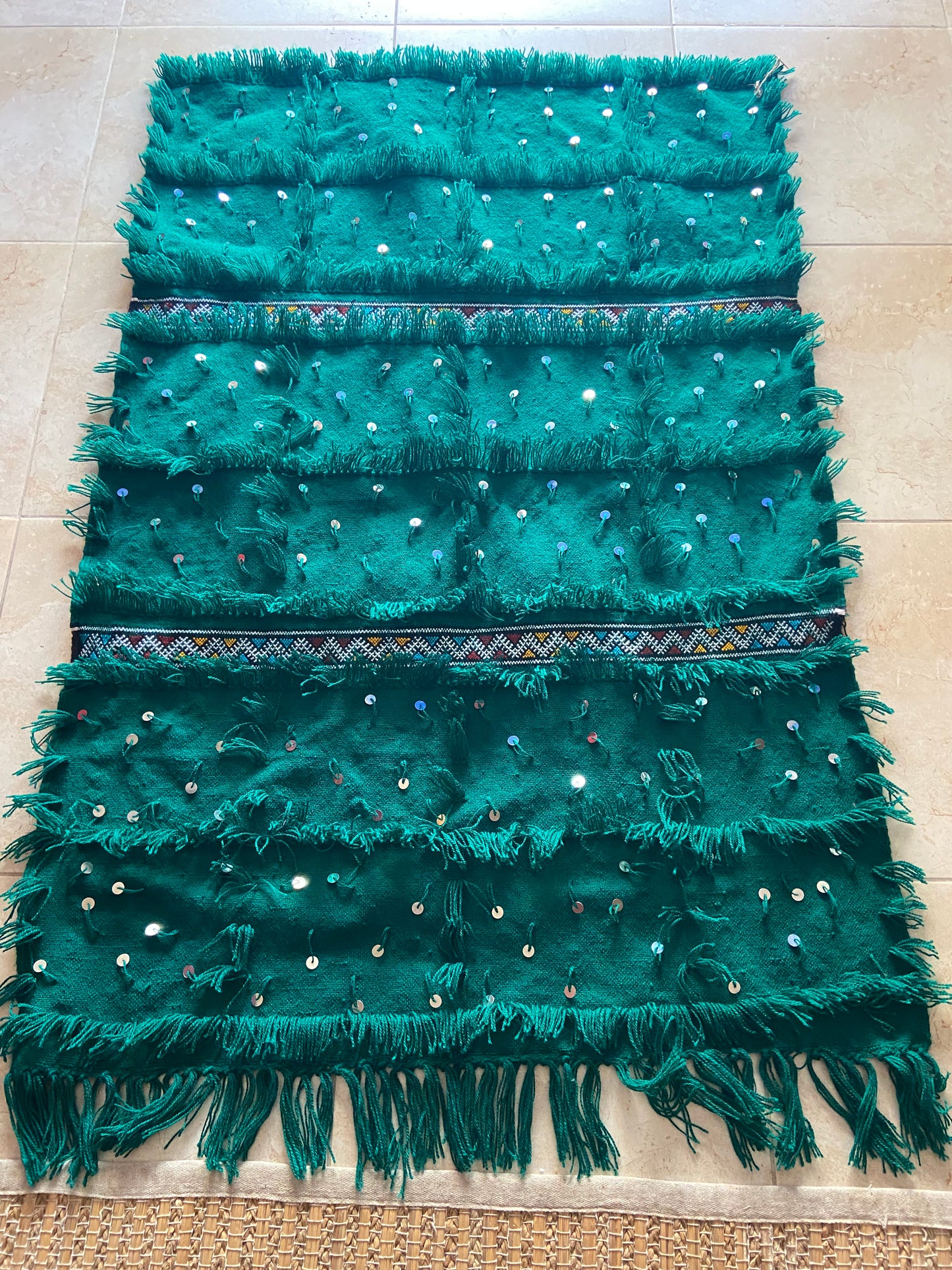 Green Bizara Berber wedding blanket