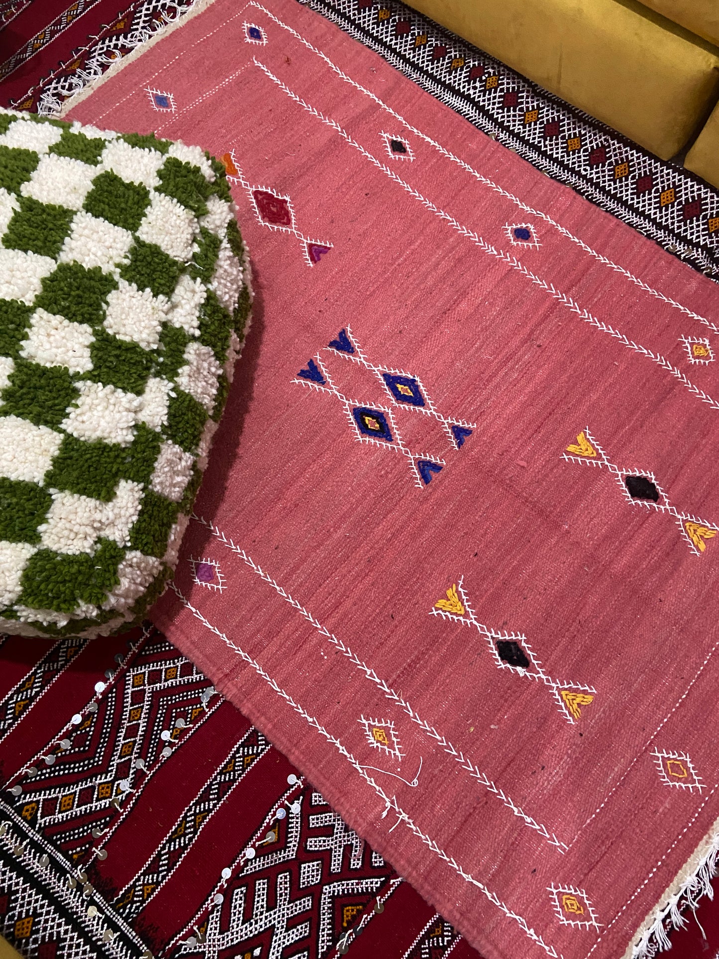 One of a kind Berber Pink Taznakht Akhnif Rug