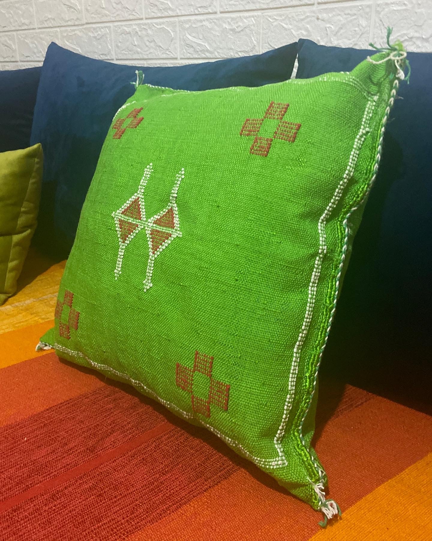 Green Cactus Silk Pillow cover