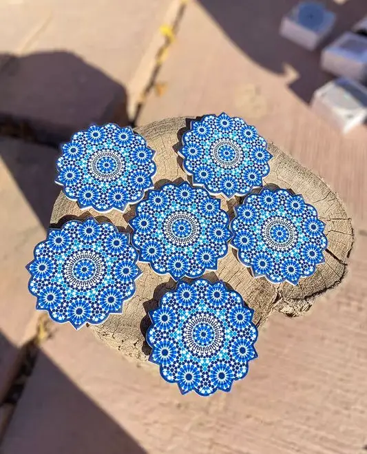 Moroccan Ceramic Coasters Set Of 6 -  House Warming Gift