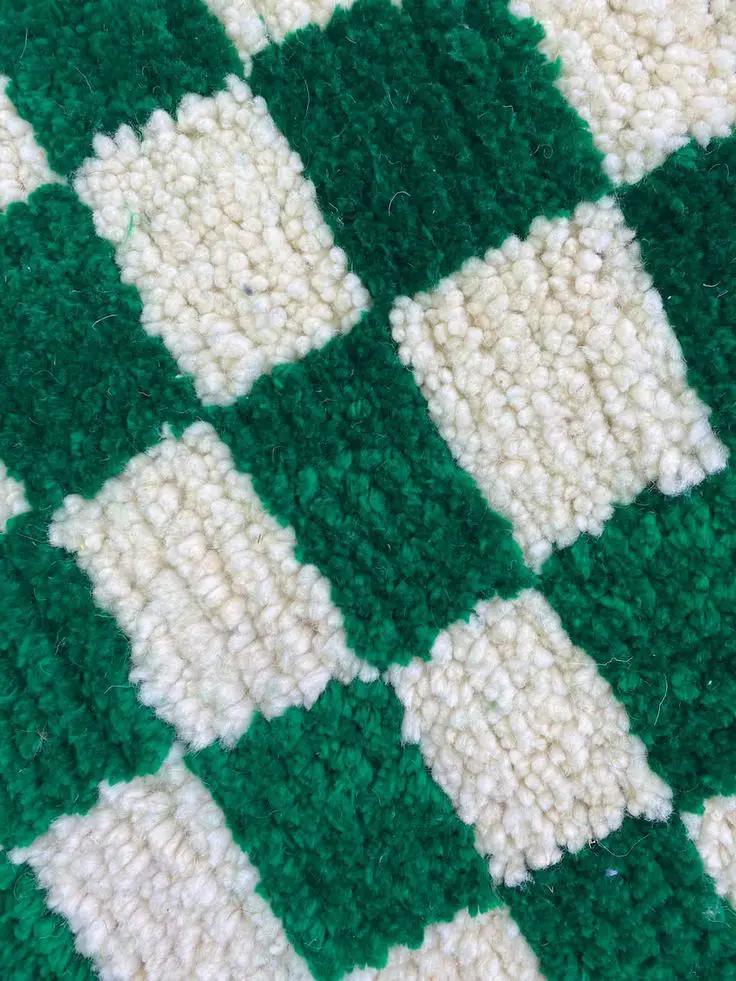 Green Moroccan Checkered Pouf